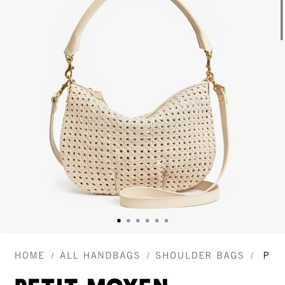 Clare V Petit Moyen Cream Rattan Crossbody Bag - Picture 5 of 7